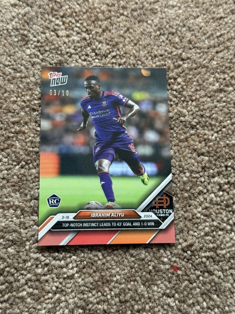 2024 Topps NOW MLS Ibrahim Aliyu RC #22 Red Foil #03/10 Houston Dynamo