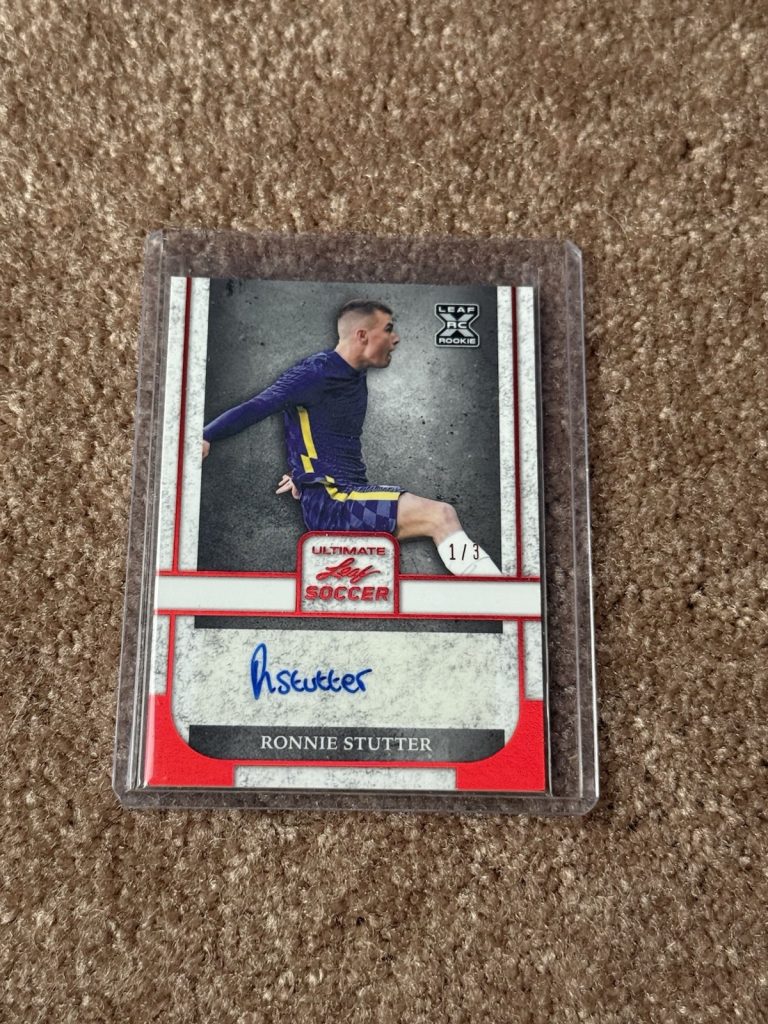 2022 Leaf Ultimate Soccer Ronnie Stutter RC Auto Red 1/3 BA-RS1 Rookie Card