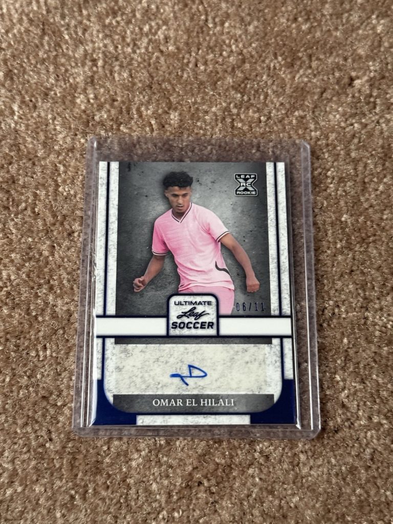 2022 Leaf Ultimate Soccer Omar El Hilali RC Auto Blue /11 BA-OEH Girona