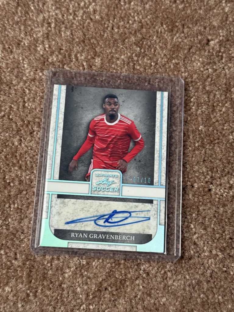 2022 Leaf Ultimate Soccer Ryan Gravenberch Auto Aqua 07/10 BA-RG1 RC