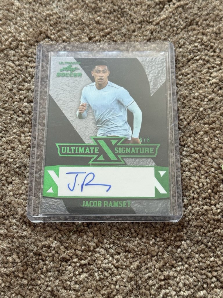 2022 Leaf Ultimate Soccer Jacob Ramsey Auto Green 6/6 Aston Villa
