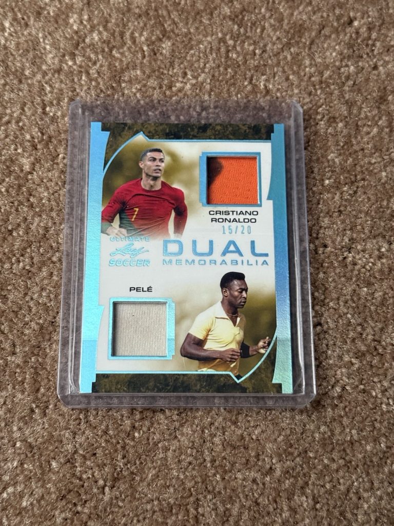 2022 Leaf Ultimate Soccer Cristiano Ronaldo Pelé Dual Memorabilia 15/20 Card