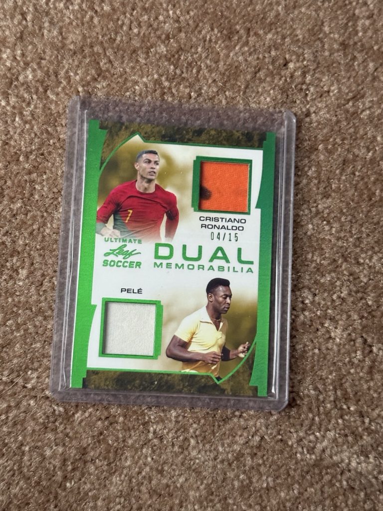 2022 Leaf Ultimate Soccer Cristiano Ronaldo Pelé Dual Memorabilia 04/15 Card