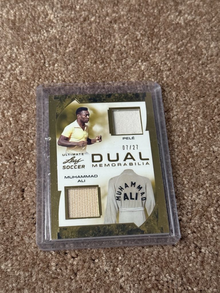 2023 Leaf Ultimate Soccer Pele Muhammad Ali Dual Relic #07/27 UDM-19
