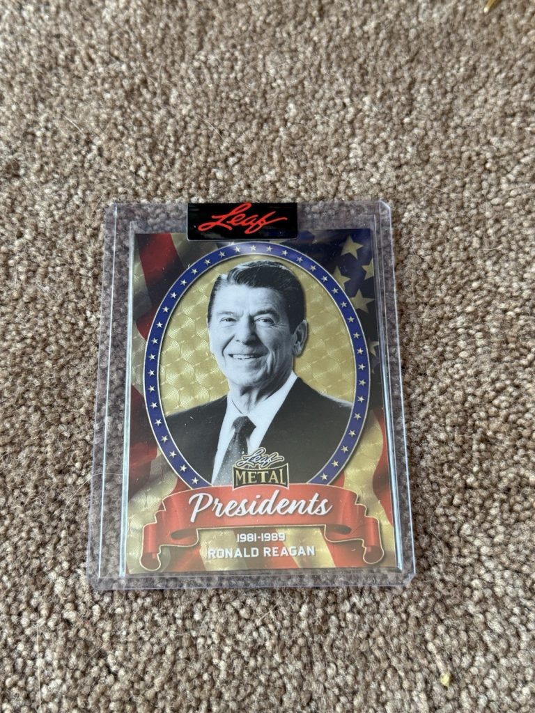 2024 Leaf Metal Presidents Ronald Reagan 1/1 Gold Etched Foil P-40 Rare