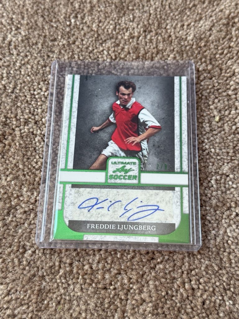 2022 Leaf Ultimate Soccer Freddie Ljungberg Auto Green /9 Arsenal Sweden