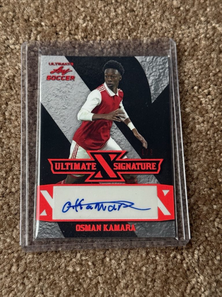 Osman Kamara 2022 Leaf Ultimate Soccer Ultimate X Signature Red Auto 1/2 RC