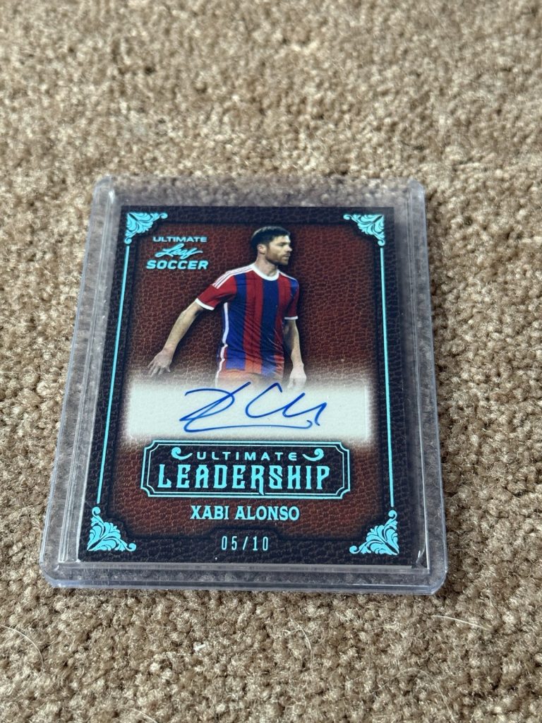 2022 Leaf Ultimate Soccer Xabi Alonso Ultimate Leadership Auto Teal #5/10 L-XA1