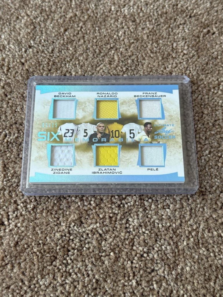 2023 Leaf Ultimate Soccer Six Memorabilia USM-1 Pele Zidane Beckham Ronaldo /15