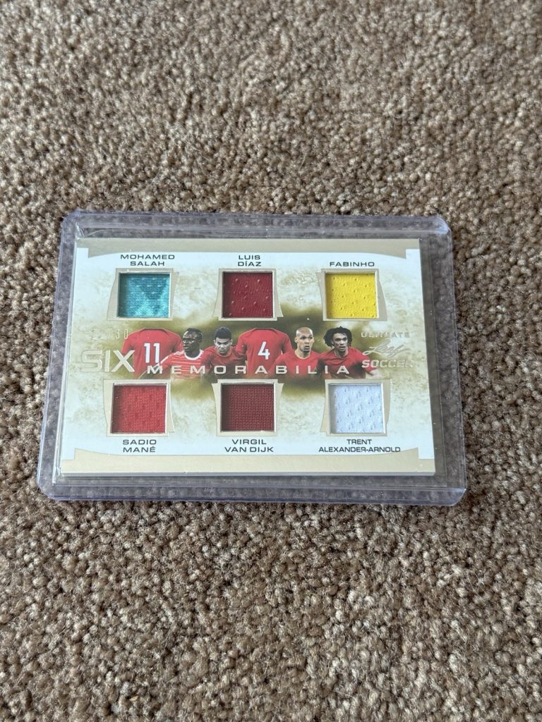 2023 Leaf Ultimate Soccer Six Memorabilia Salah Mane Van Dijk Luis Diaz /30