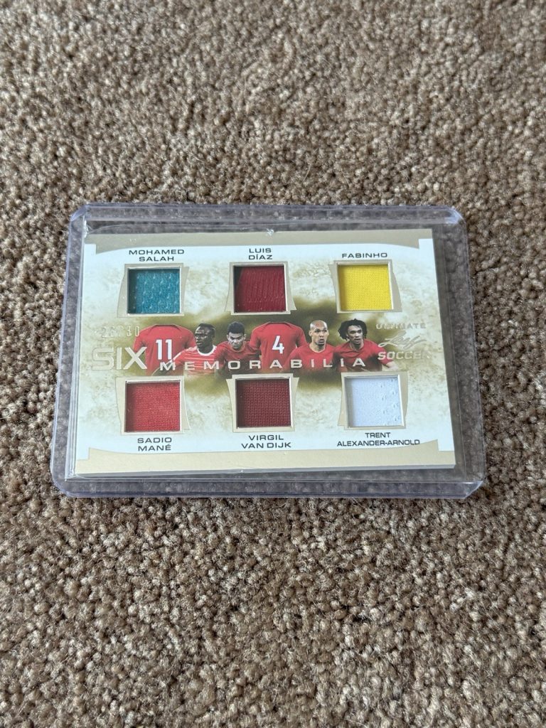 2023 Leaf Ultimate Soccer Six Memorabilia Salah Mane Van Dijk Luis Diaz #26/30