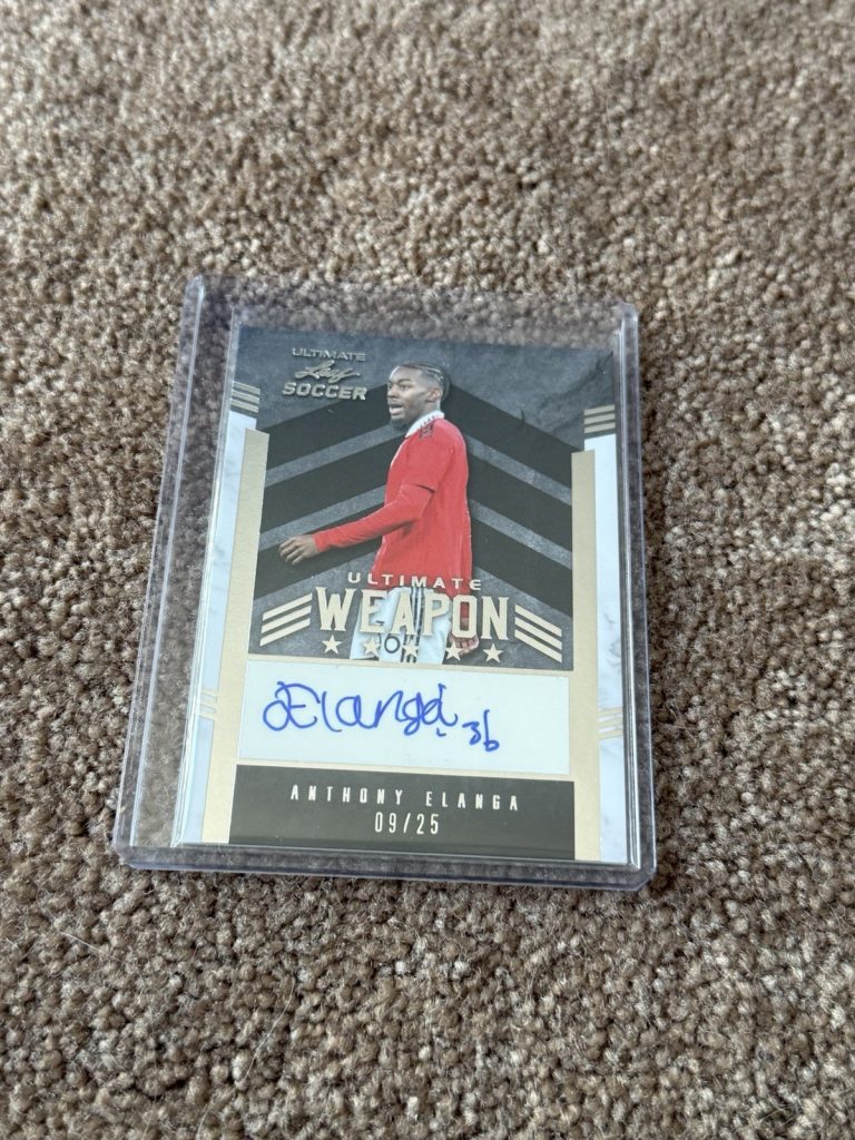 Anthony Elanga 2022 Leaf Ultimate Soccer Ultimate Weapon Auto 09/25 #W-AE1