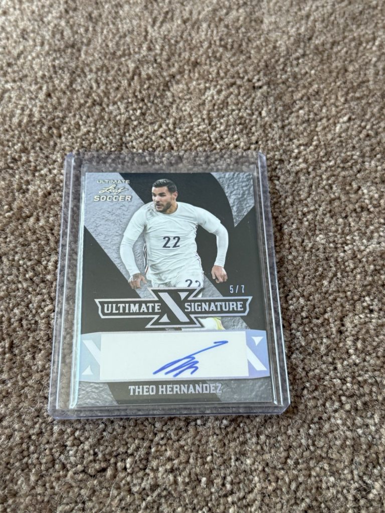 Theo Hernandez 2022 Leaf Ultimate Soccer Ultimate Signature Auto 5/7 #S-TH1