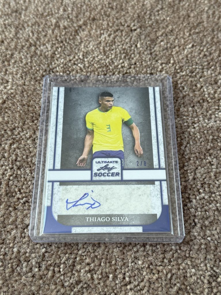 2022 Leaf Ultimate Soccer Thiago Silva BLUE AUTO 2/8 Brazil Chelsea BA-TS2