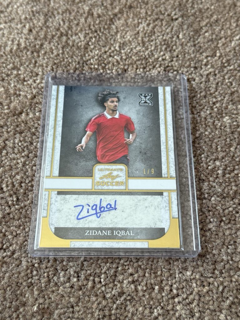 2022 Leaf Ultimate Soccer Zidane Iqbal RC ROOKIE GOLD AUTO 1/9 Iraq BA-ZI1