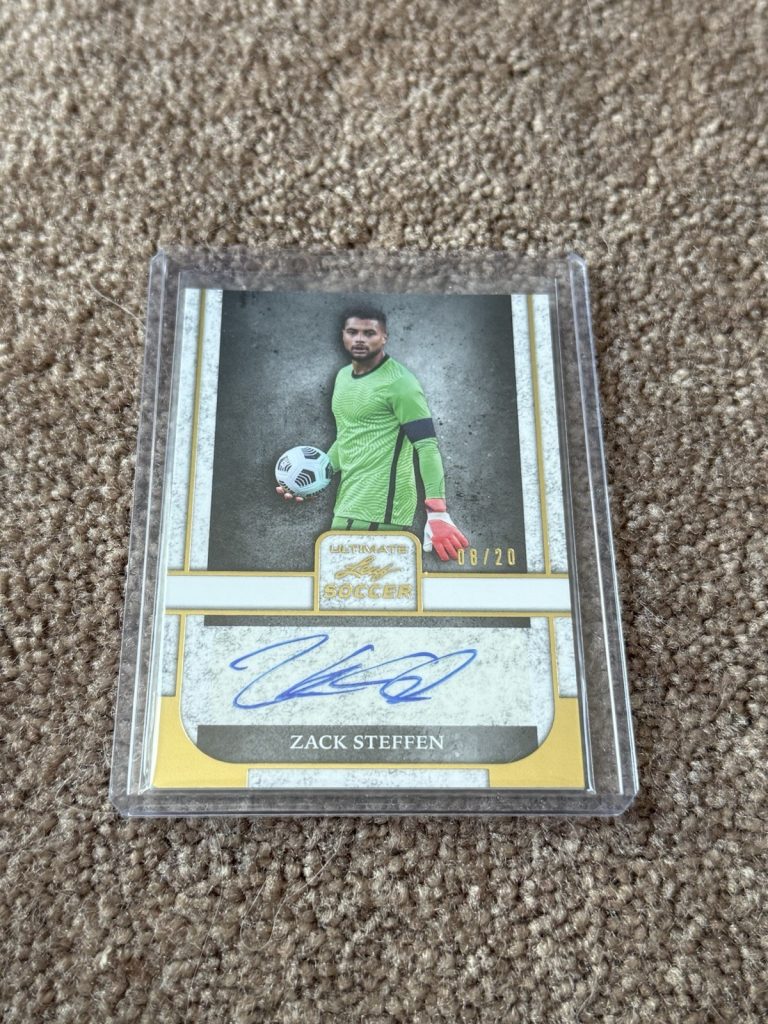 2022 Leaf Ultimate Soccer Zack Steffen GOLD AUTO 08/20 USA USMNT BA-ZS1