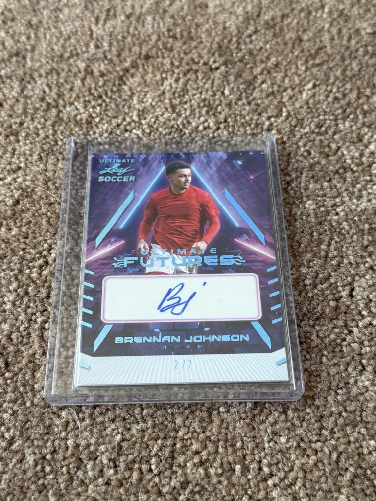 2022 Leaf Ultimate Futures Brennan Johnson Auto /7 F-BJ1 Wales Nottingham Forest