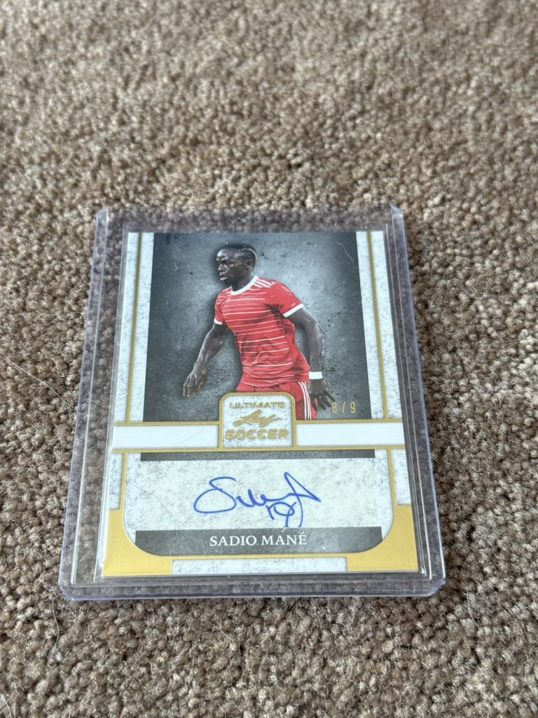 2022 Leaf Ultimate Soccer Sadio Mane Gold Auto 8/9 BA-SM1 Liverpool Senegal