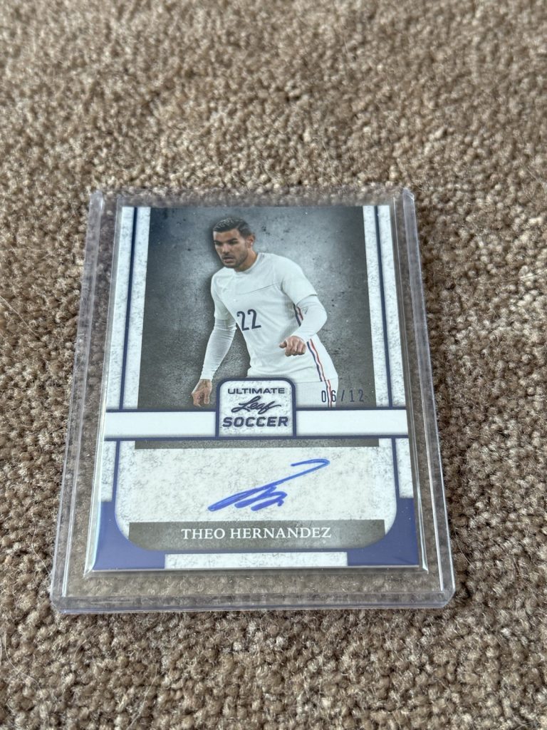 2022 Leaf Ultimate Soccer Theo Hernandez Blue Auto /12 BA-TH1 AC Milan France