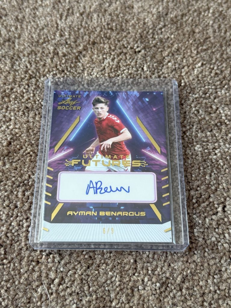 2022 Leaf Ultimate Futures Ayman Benarous Auto /9 F-AB3 Bristol City England RC