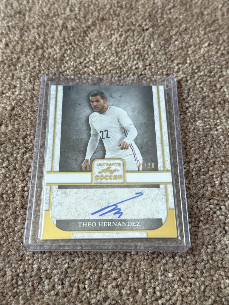 2022 Leaf Ultimate Soccer Theo Hernandez Gold Auto /20 BA-TH1 AC Milan France