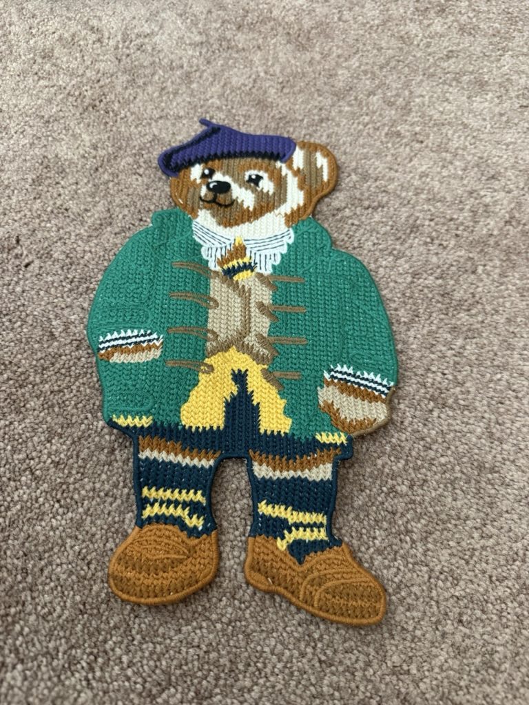 Polo Bear Patch Embroidered Ralph Lauren Style Beret Ski Sweater Boots Sew On Lg