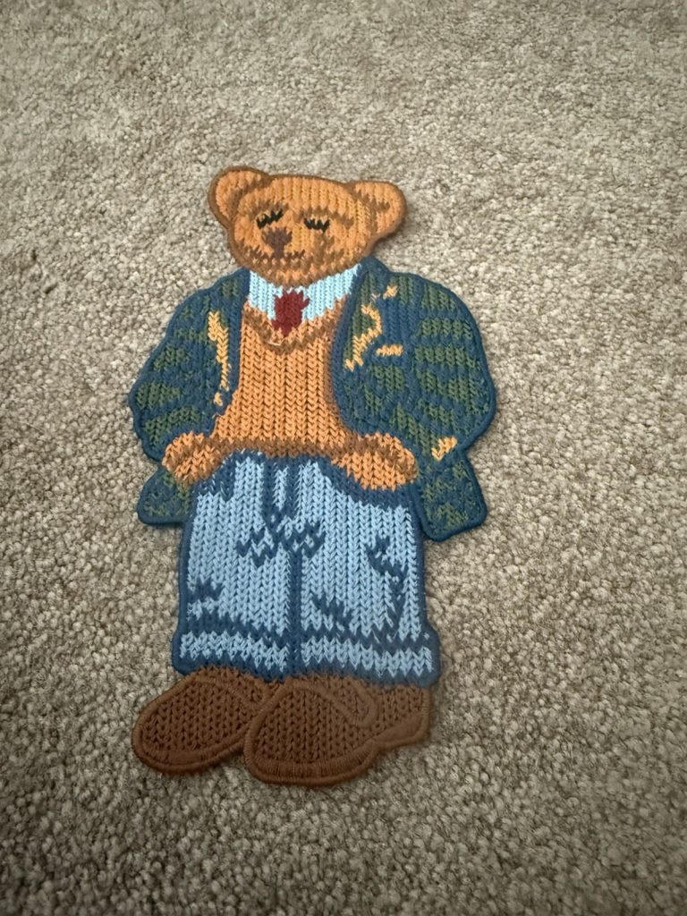 Polo Bear Patch Embroidered Ralph Lauren Style Cardigan Sweater Vest Sew On Lg