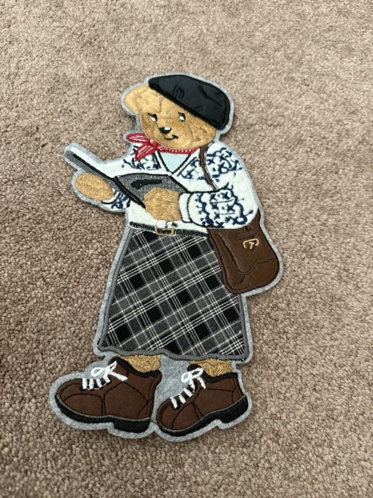 Polo Bear Patch Embroidered Ralph Lauren Style Beret Plaid Skirt Satchel Sew On