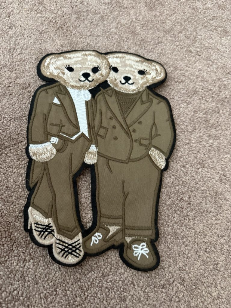 Polo Bear Patch Embroidered Ralph Lauren Style Couple Two Bears Suits Sew On Lg