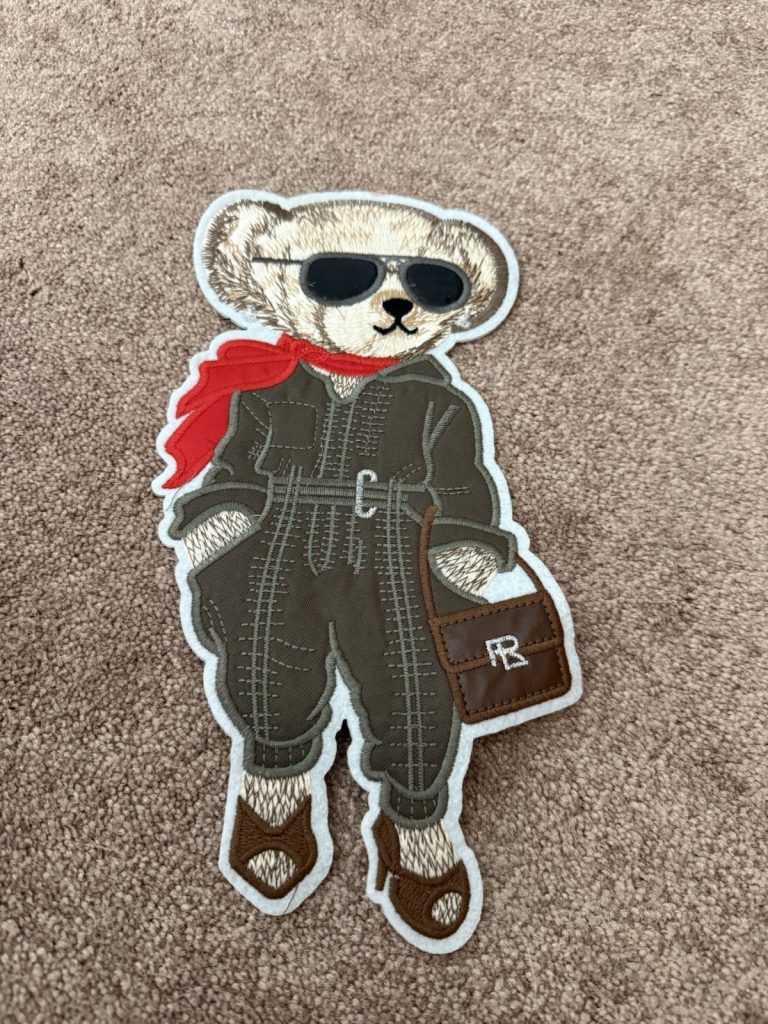 Polo Bear Patch Embroidered Ralph Lauren Style Aviator Flight Suit Sunglasses Lg