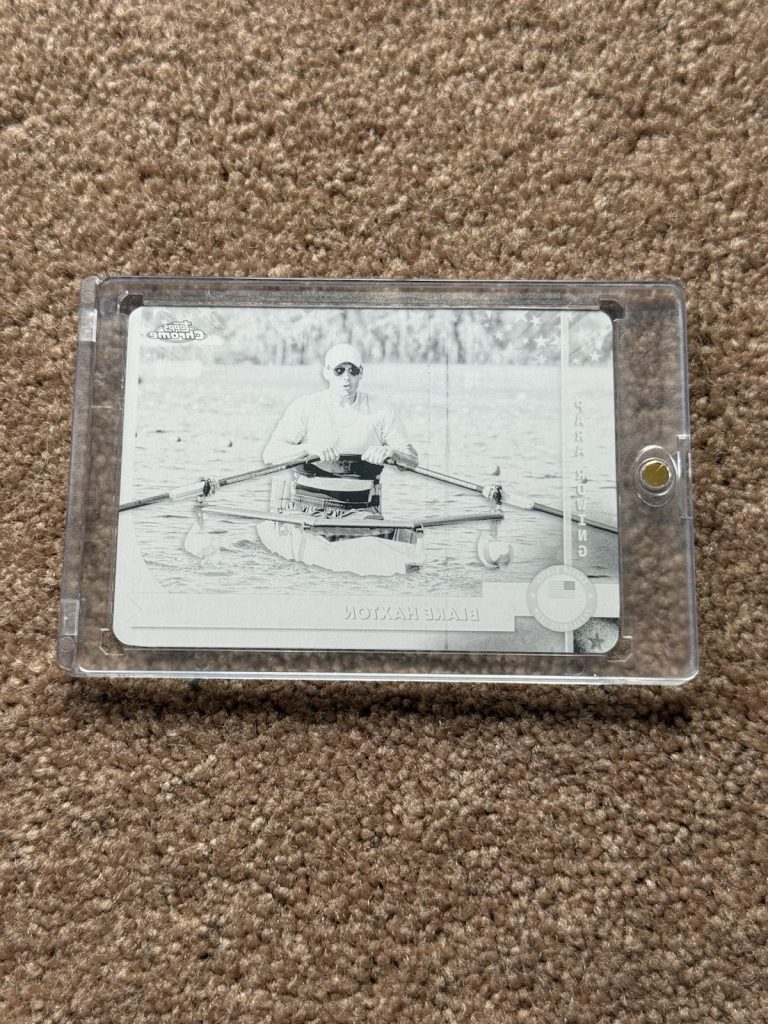 2024 Topps Chrome Blake Haxton #115 Black Printing Plate 1/1 Para Rowing Olympic