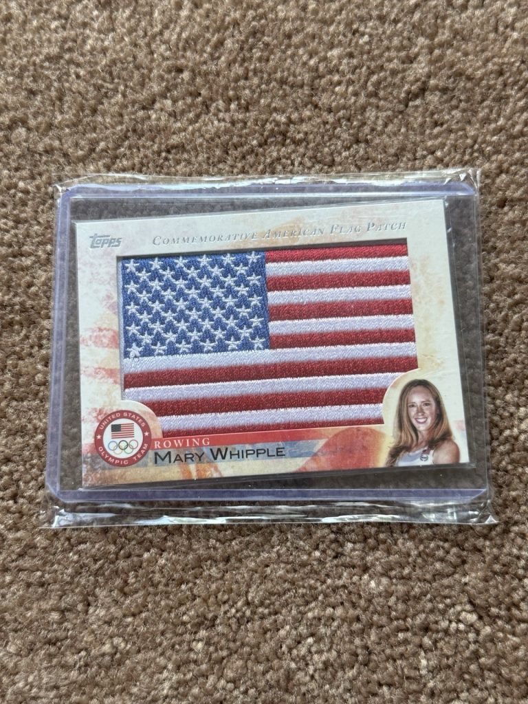 Mary Whipple 2012 Topps US Olympic Team American Flag Patch Rowing FLP-MW