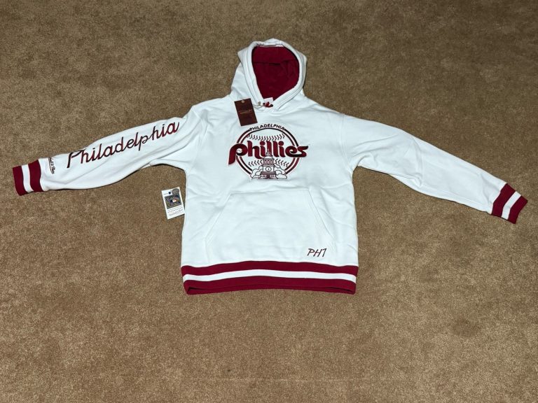 Mitchell & Ness Philadelphia Phillies Hoodie Arctic White Mens M NWT Cooperstown