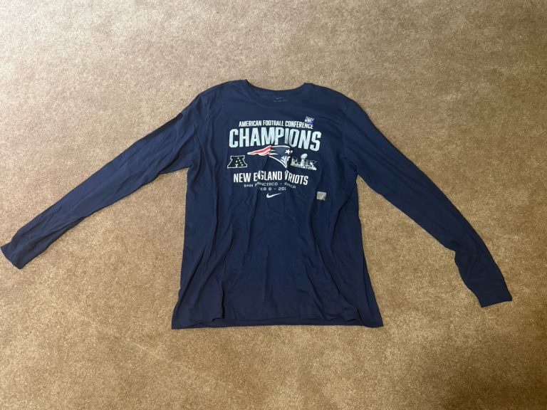 New England Patriots AFC Champions Nike Long Sleeve T-Shirt Navy Mens L 2026