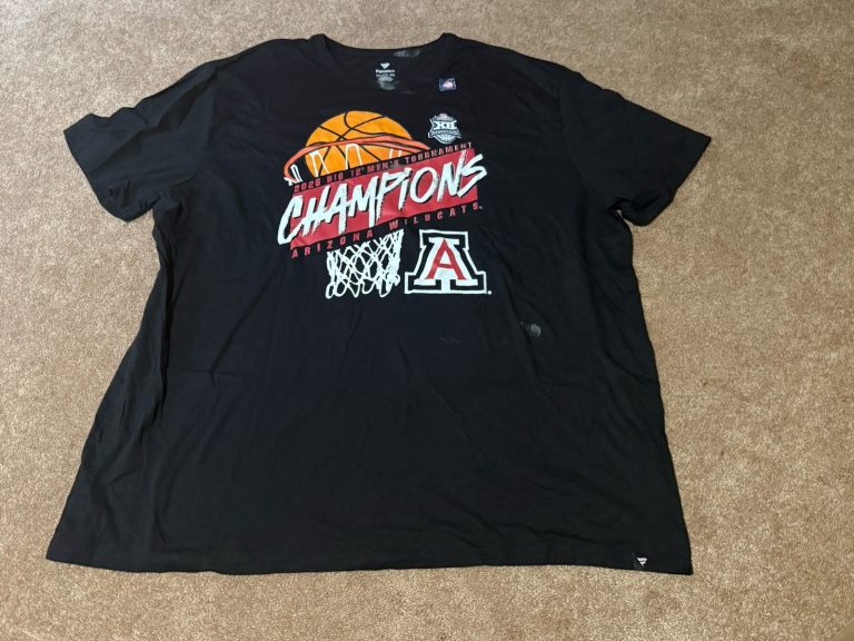Arizona Wildcats 2026 Big 12 Tournament Champions Fanatics Mens 3XL Black Tee