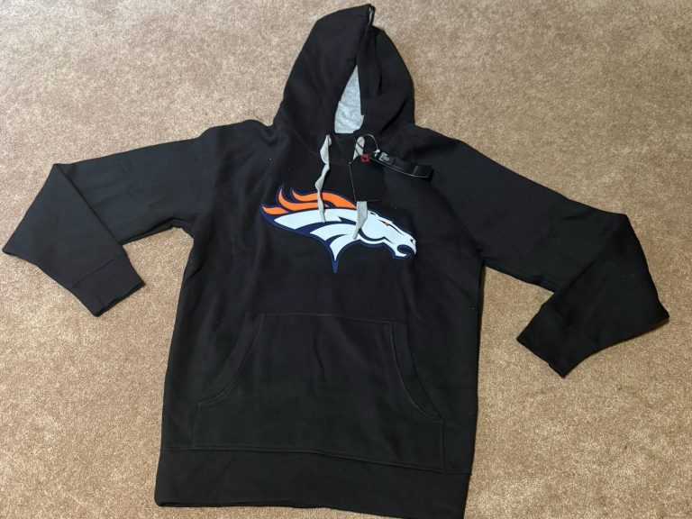 Denver Broncos Antigua Mens M Black Pullover Hoodie Sweatshirt NWT NFL Football