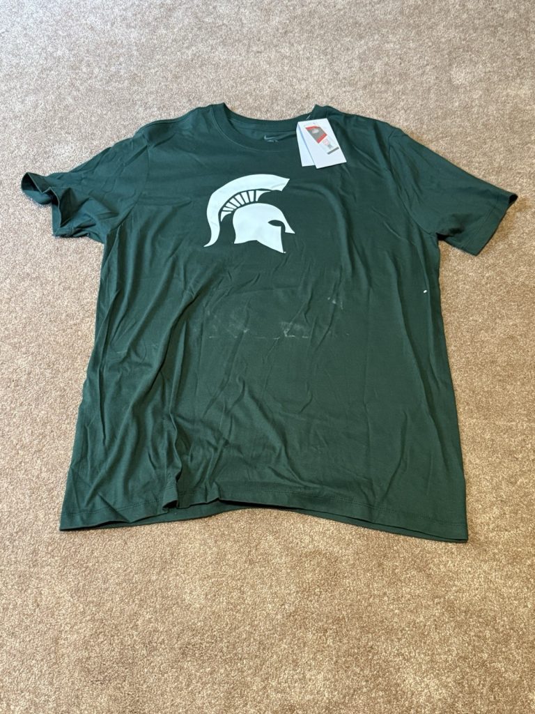 Nike Michigan State Spartans Logo T-Shirt Mens Medium Green The Nike Tee NWT