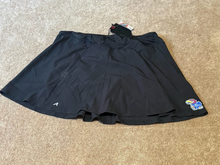Antigua Kansas Jayhawks Womens XL Black Athletic Golf Tennis Skort Skirt NWT