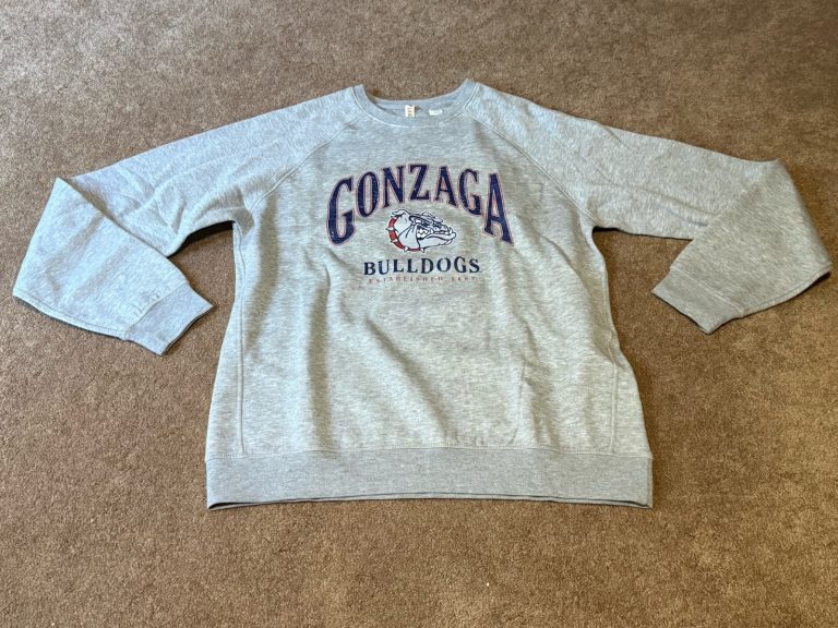 League Gonzaga Bulldogs Established 1887 Crewneck Sweatshirt Mens Large Gray