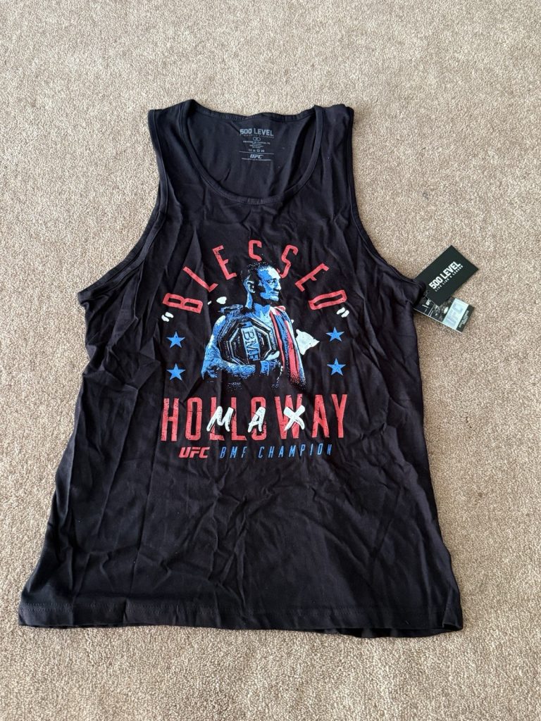 Max Holloway Blessed BMF Champion UFC 500 Level Tank Top Black NWT Medium