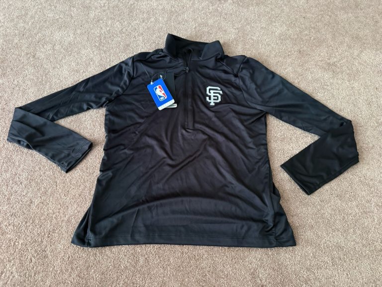 Antigua San Francisco Giants Womens Medium Black 1/4 Zip Pullover MLB NWT