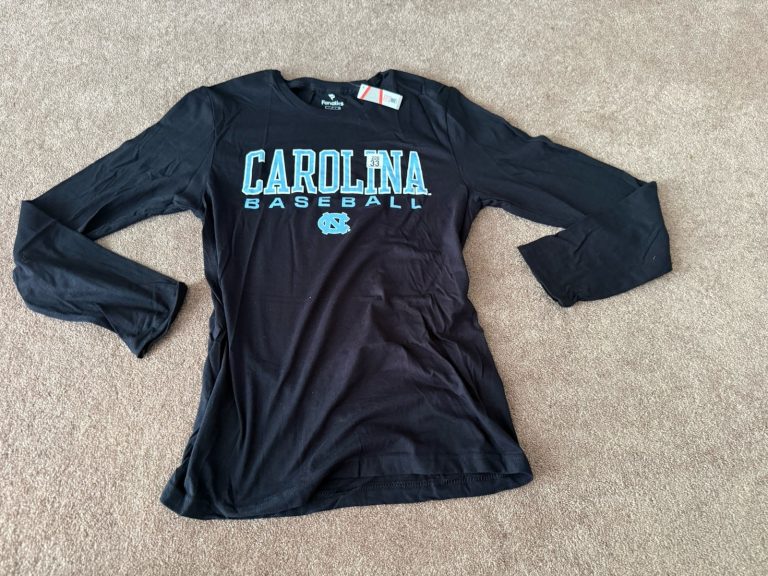 Fanatics UNC Tar Heels Carolina Baseball Long Sleeve T-Shirt Size Small Black
