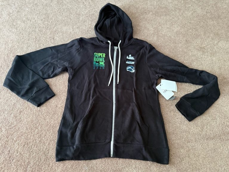 Seattle Seahawks Super Bowl LX Champions Full Zip Hoodie WEAR Erin Andrews L