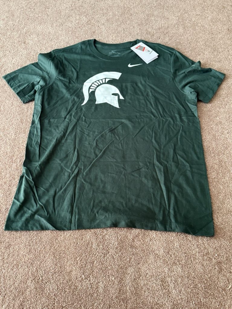 Nike Michigan State Spartans Green Spartan Helmet Logo Tee NWT Sz L