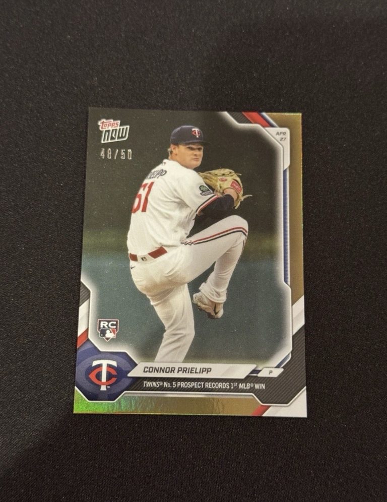 2026 TOPPS NOW 132 CONNOR PRIELIPP TWINS RC 1ST MLB WIN GOLD PARALLEL /50