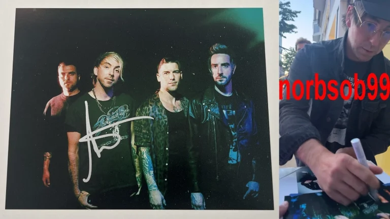 ALEX GASKARTH SIGNED AUTOGRAPH ALL TIME LOW 8x10 PHOTO B w/EXACT PROOF & COA