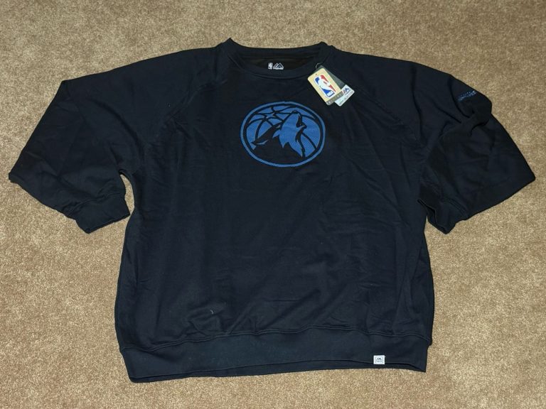 Majestic Minnesota Timberwolves NBA Big & Tall Long Sleeve Raglan Navy 3XL NWT