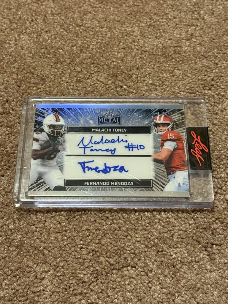 2026 Leaf Metal Fernando Mendoza Malachi Toney Dual Auto DA-1 Indiana Miami