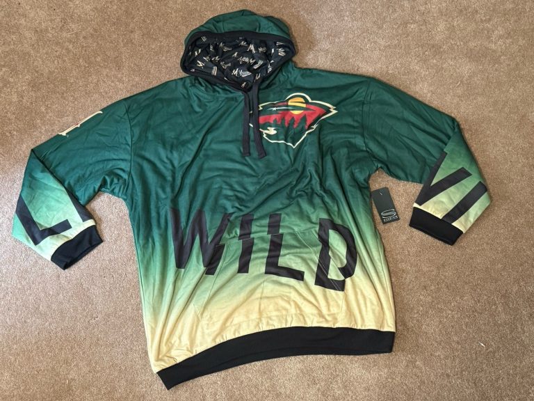 Stadium Essentials Minnesota Wild Reversible Ombre Hoodie Men’s XL NWT