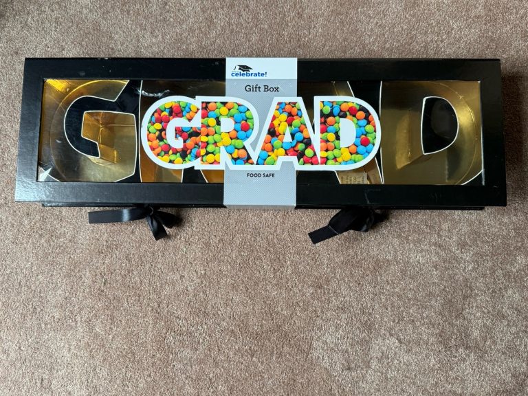 Way to Celebrate GRAD Graduation Gift Box Food Safe Black Gold 2026 Party New
